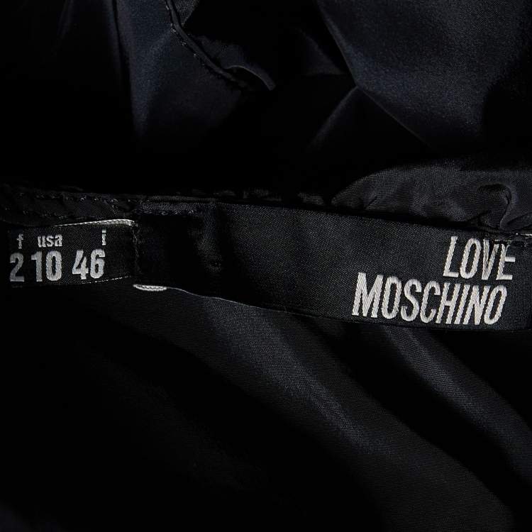 Pre Owned Love Moschino Black Synthetic Ruffled Sleeveless Cropped Shrug L