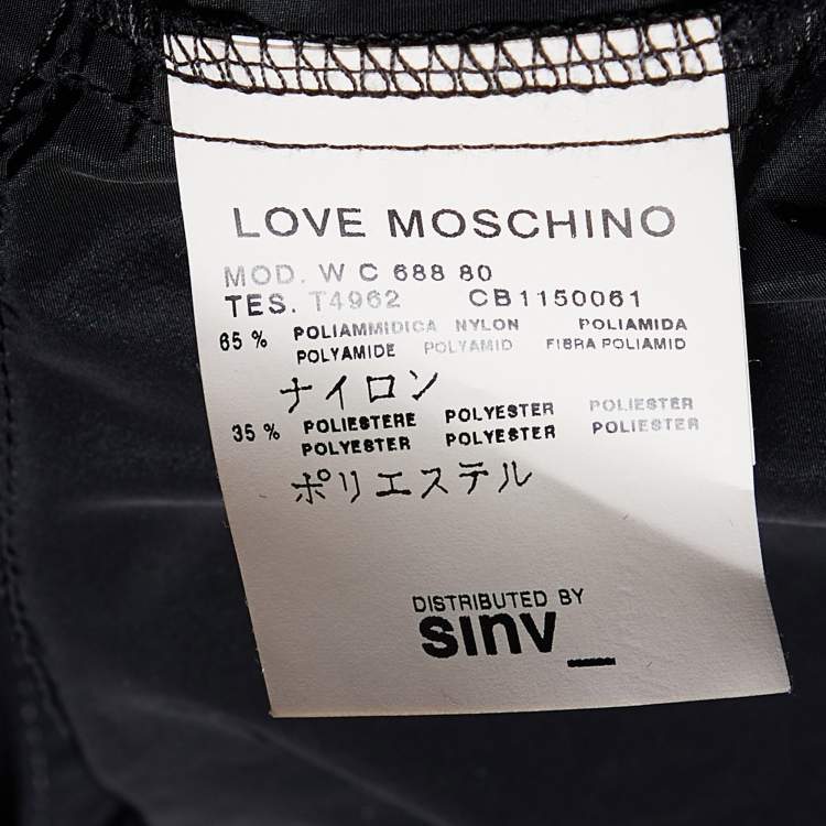 Pre Owned Love Moschino Black Synthetic Ruffled Sleeveless Cropped Shrug L