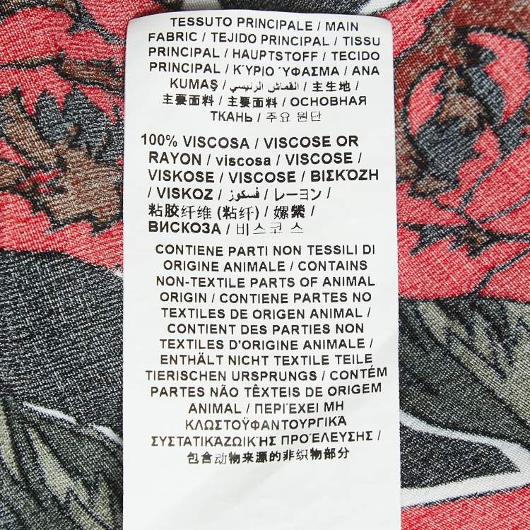 Pre Owned Love Moschino Black Floral Print Crepe Button Front Shirt Blouse L