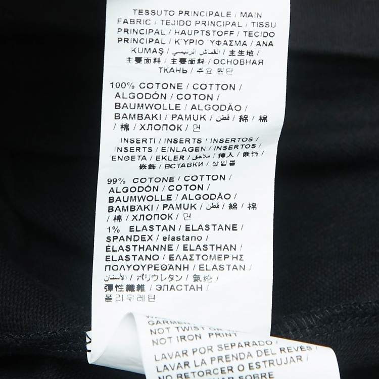 Pre Owned Love Moschino Black Digital Print Cotton Dramatic Sleeve T-Shirt S