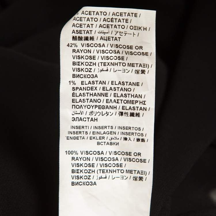 Pre Owned Love Moschino Black Chiffon Heart Patched Shirt L