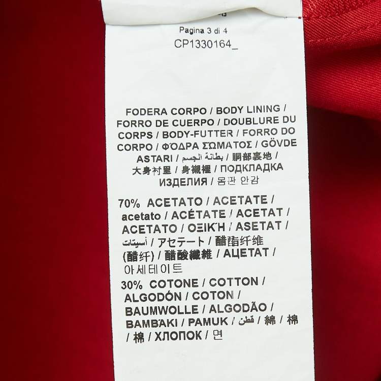 Pre Owned Love Moschino Red Crepe Leather Patch Pleated Maxi Dress S