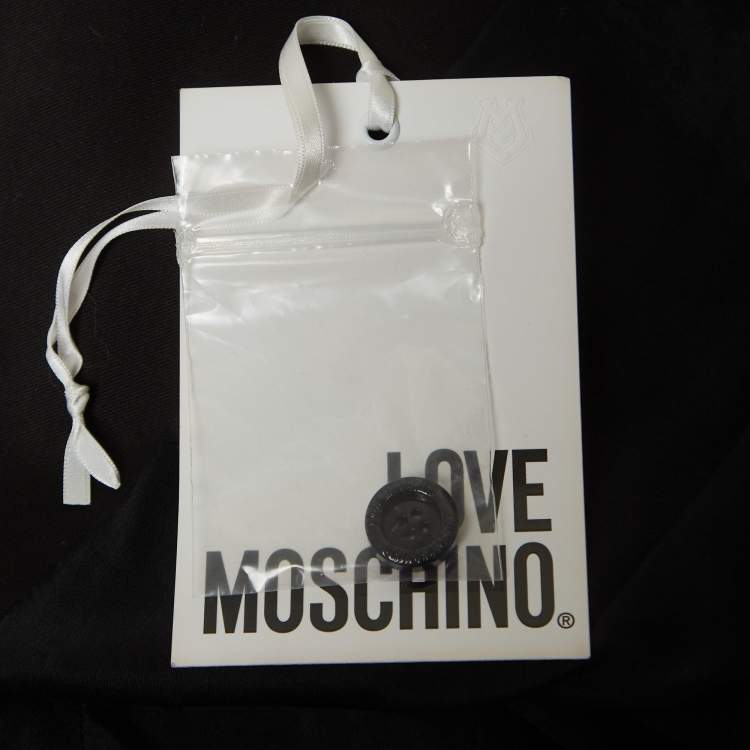 Pre Owned Love Moschino Black Knit Studded Blazer S