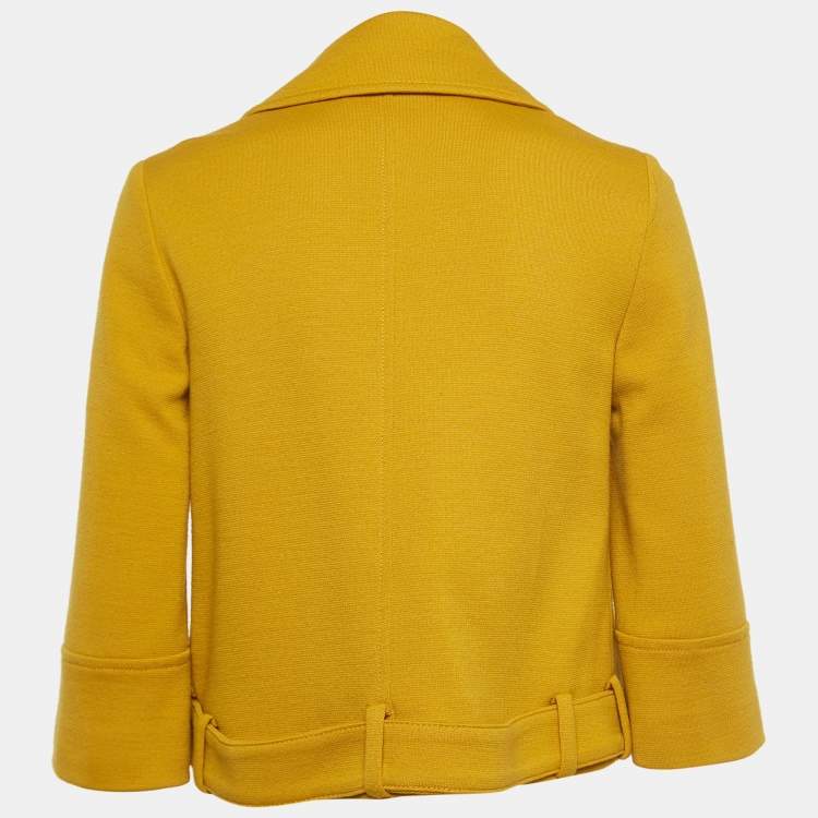 Love Moschino Mustard Yellow Wool Blend Buttoned Jacket S Love Moschino TLC