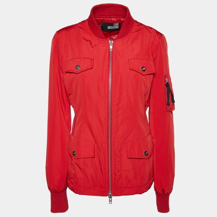 Love Moschino Red Zip Up Bomber Jacket M Love Moschino | TLC