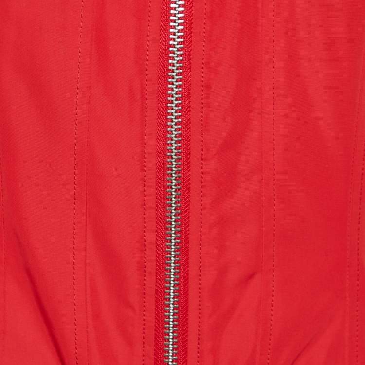 Pre Owned Love Moschino Red Zip Up Bomber Jacket M
