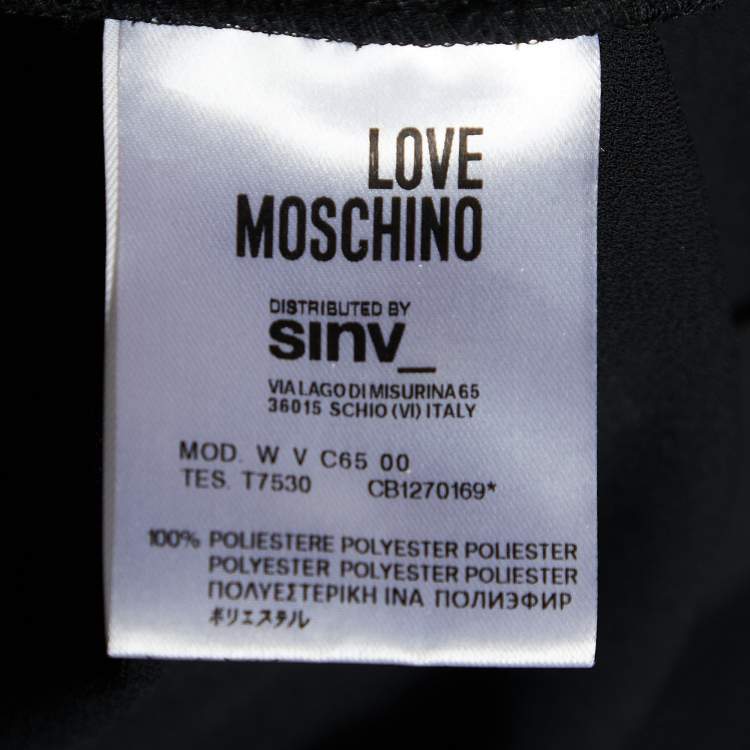 Pre Owned Love Moschino Black Crepe Pleated Sleeveless Dress M
