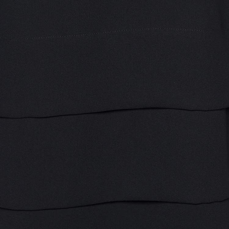 Pre Owned Love Moschino Black Crepe Pleated Sleeveless Dress M