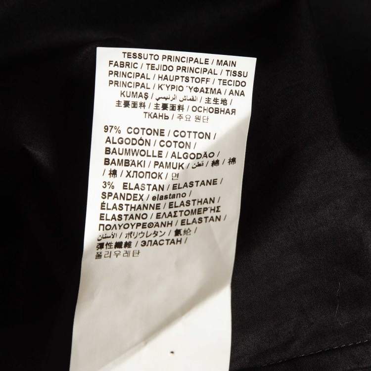 Pre Owned Love Moschino Black Logo Embellished Cotton Long Sleeve Shirt M