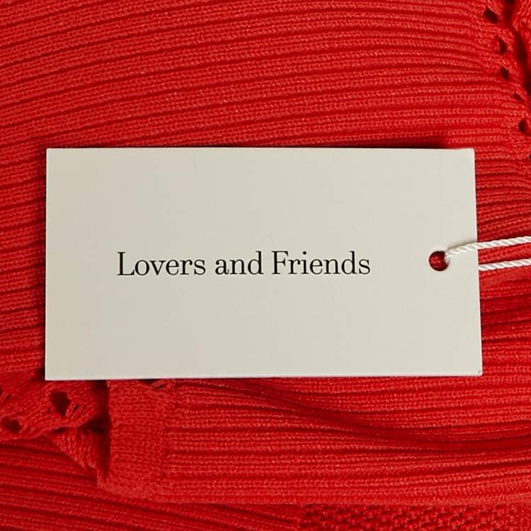 مملوكة مسبقًا Lovers & Friends Orange Patterned Rib Knit Tianna Maxi Dress XS