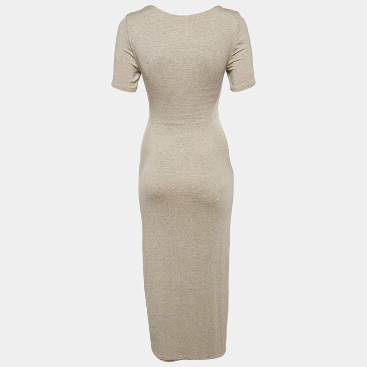 Pre Owned Lovers and Friends Grey Melange Jersey Bodycon Midi Dress M