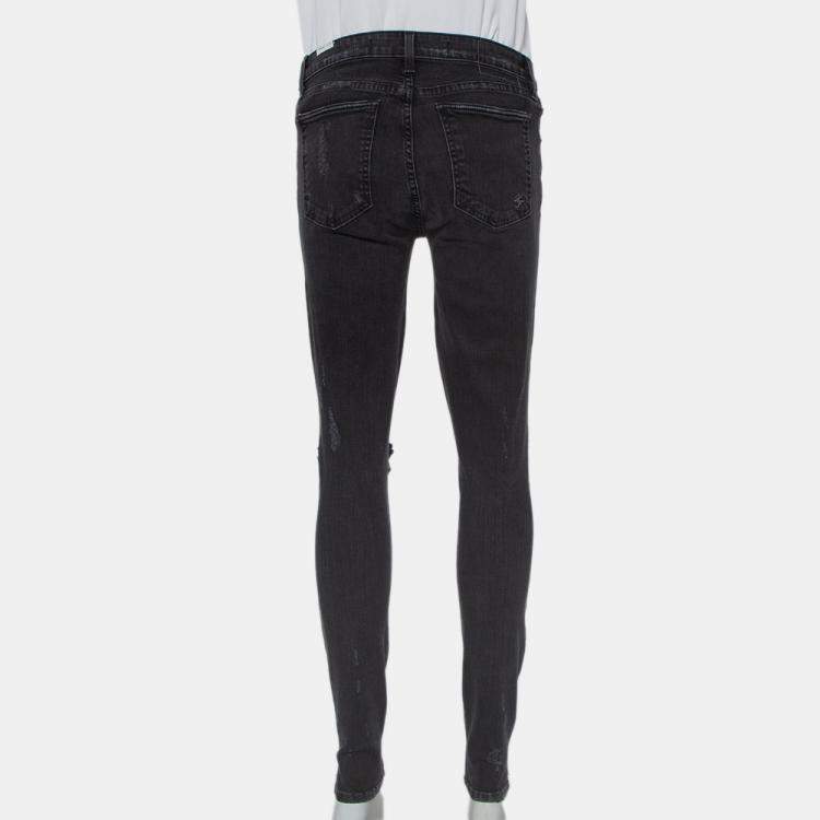Pre Owned Lovers + Friends Black Denim Distressed Skinny Ricky Jeans M