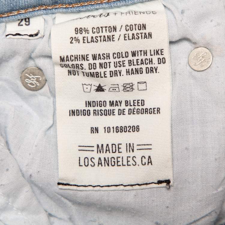Pre Owned Lovers + Friends Blue Light Wash Denim Distressed Skinny Jeans M