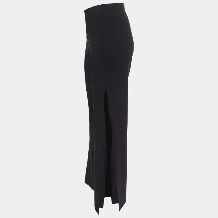 Pre Owned Lovers + Friends Black Georgette Flared Leg Trousers S