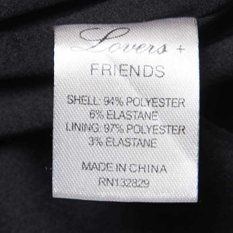 Pre Owned Lovers + Friends Black Georgette Flared Leg Trousers S
