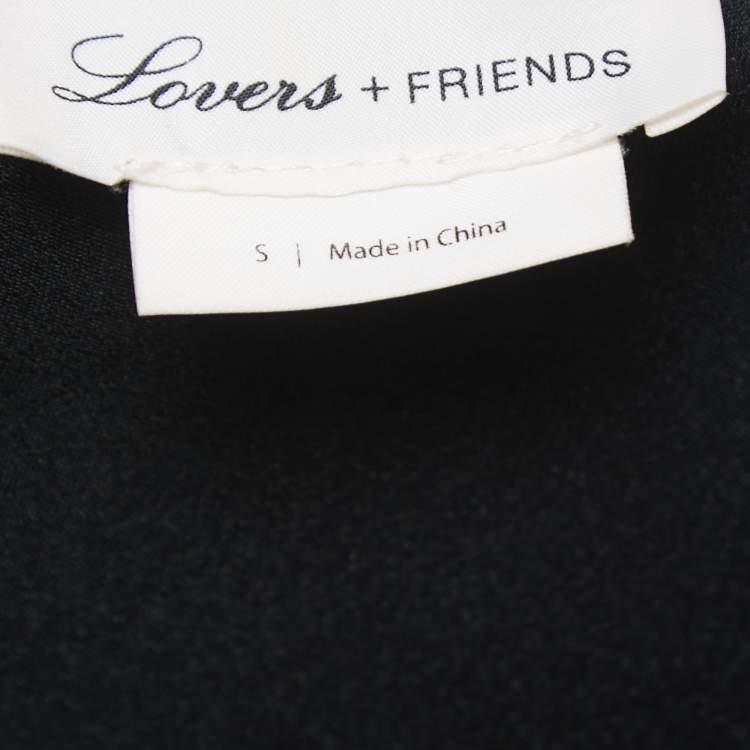 Pre Owned Lovers + Friends Black Georgette Flared Leg Trousers S