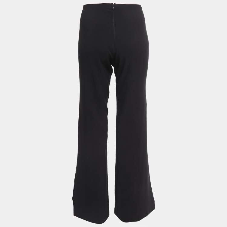 Pre Owned Lovers + Friends Black Georgette Flared Leg Trousers S