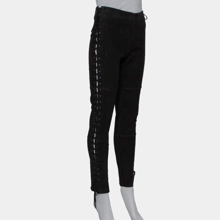 Ready to Ship: Size Medium Black Side Lace-up Leggings 28 Inseam