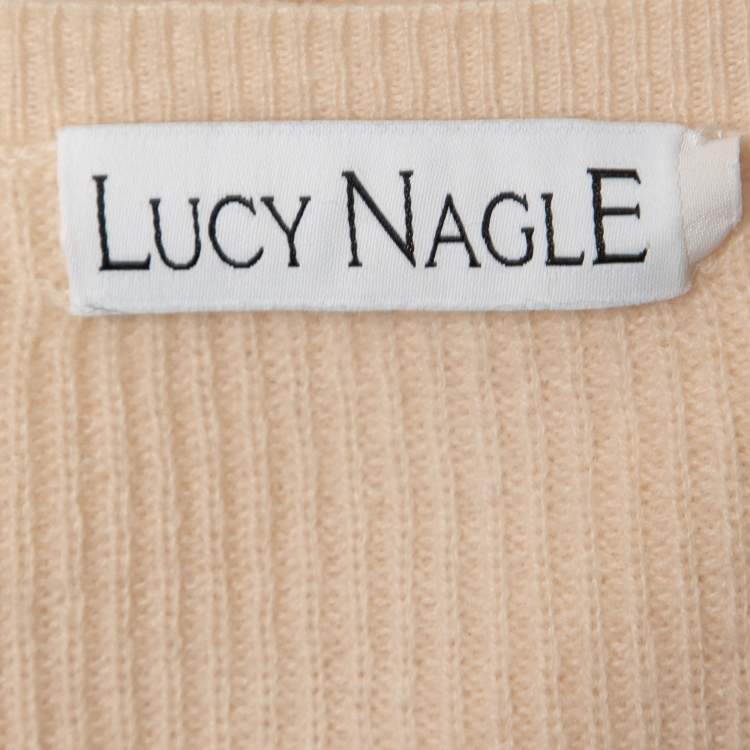 Pre Owned Lucy Nagle Cream Cashmere Oversized Sweater XS