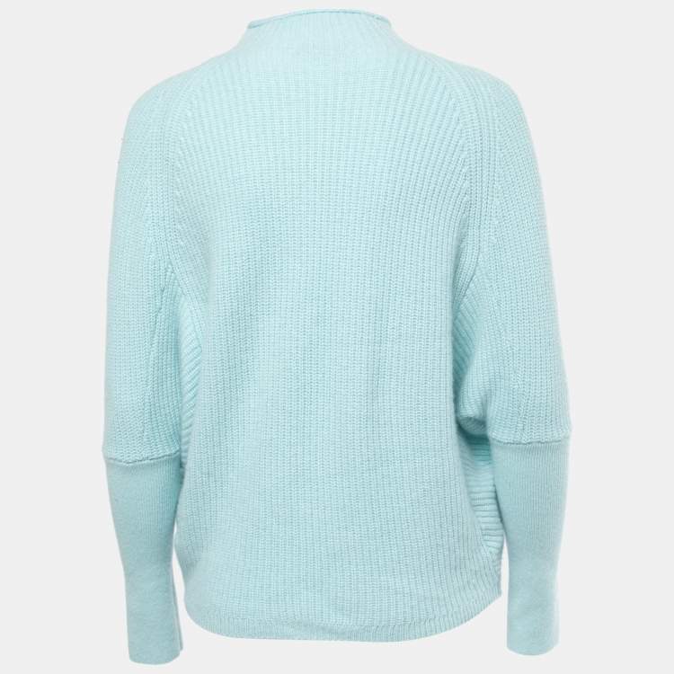 Pre Owned Lucy Nagle Light Blue Cashmere Turtle Neck Sweater S