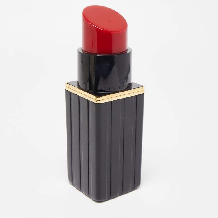 Pre Owned Lulu Guiness Black/Red Perspex Lipstick Clutch