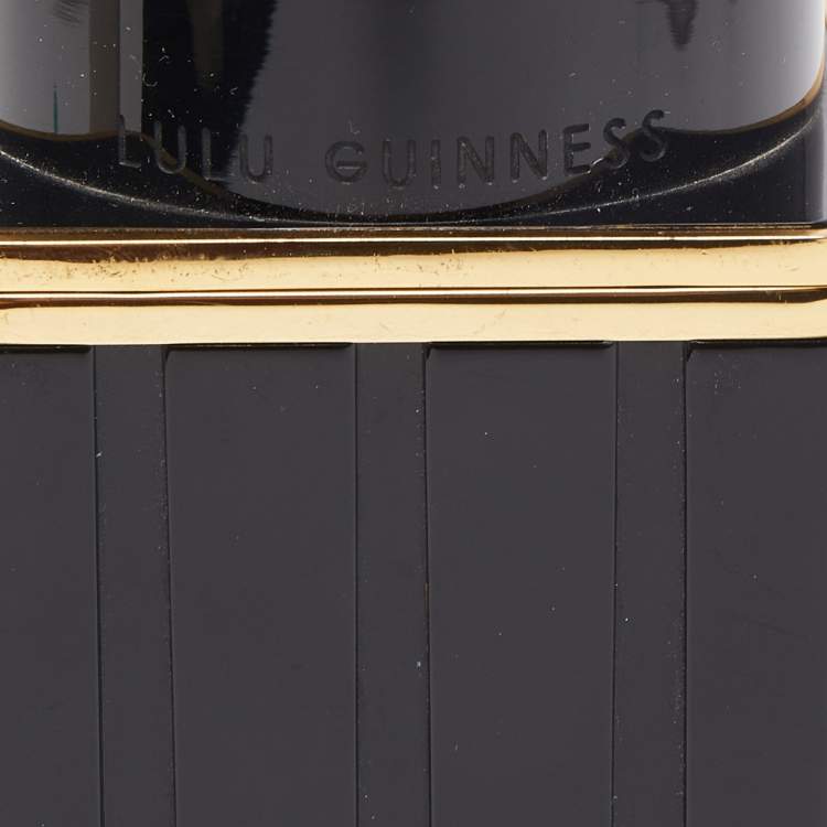 Pre Owned Lulu Guiness Black/Red Perspex Lipstick Clutch