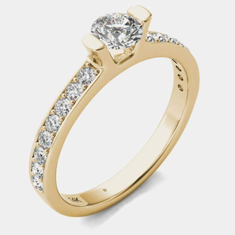 Pre Owned 14K Yellow Gold Natural Diamond Engagement Ring (2/3 Ctw) US 7