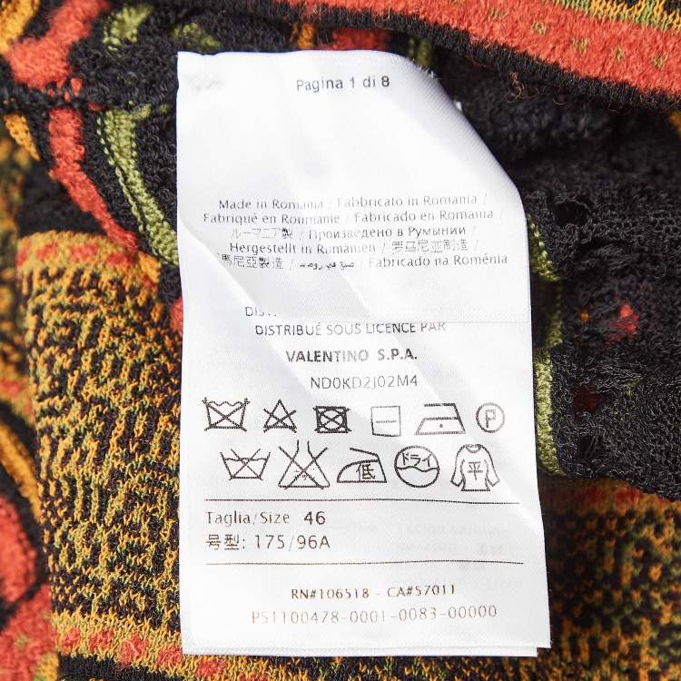 Pre Owned M Missoni Multicolor Patterned Knit Long Sleeve Midi Dress L
