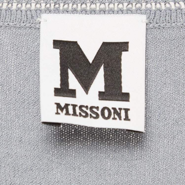 Pre Owned M Missoni Grey Knit Full Sleeve Top L