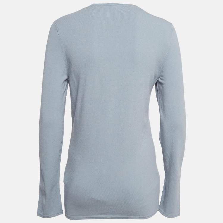 Pre Owned M Missoni Grey Knit Full Sleeve Top L