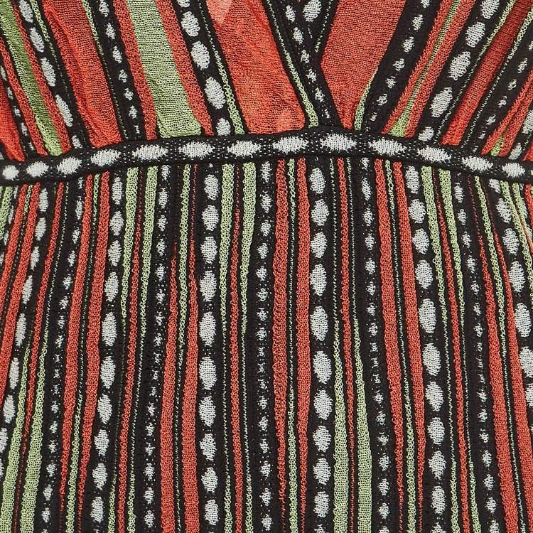 Pre Owned M Missoni Multicolor Alga and Bubble Pattern Knit Sleeveless Midi Dress S