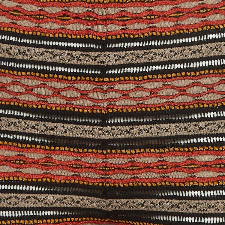 Pre Owned M Missoni Multicolor Stripe Patterned Knit Leggings M