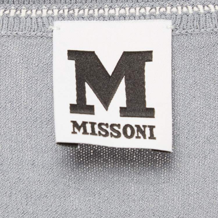 Pre Owned M Missoni Grey Knit Full Sleeve Top L