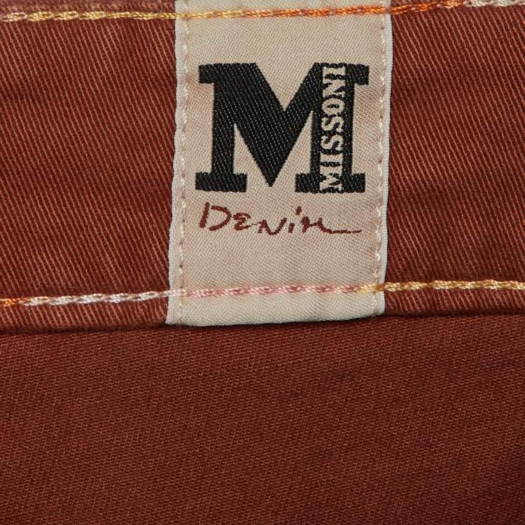 Pre Owned M Missoni Denim Brown Cotton Regular Fit Jeans L/Waist 39"
