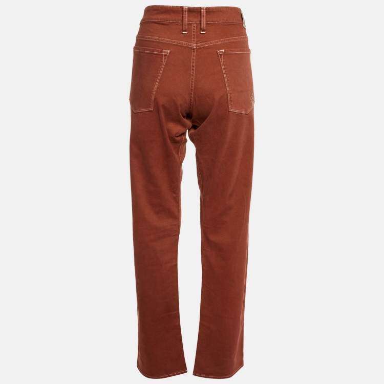 Pre Owned M Missoni Denim Brown Cotton Regular Fit Jeans L/Waist 39"