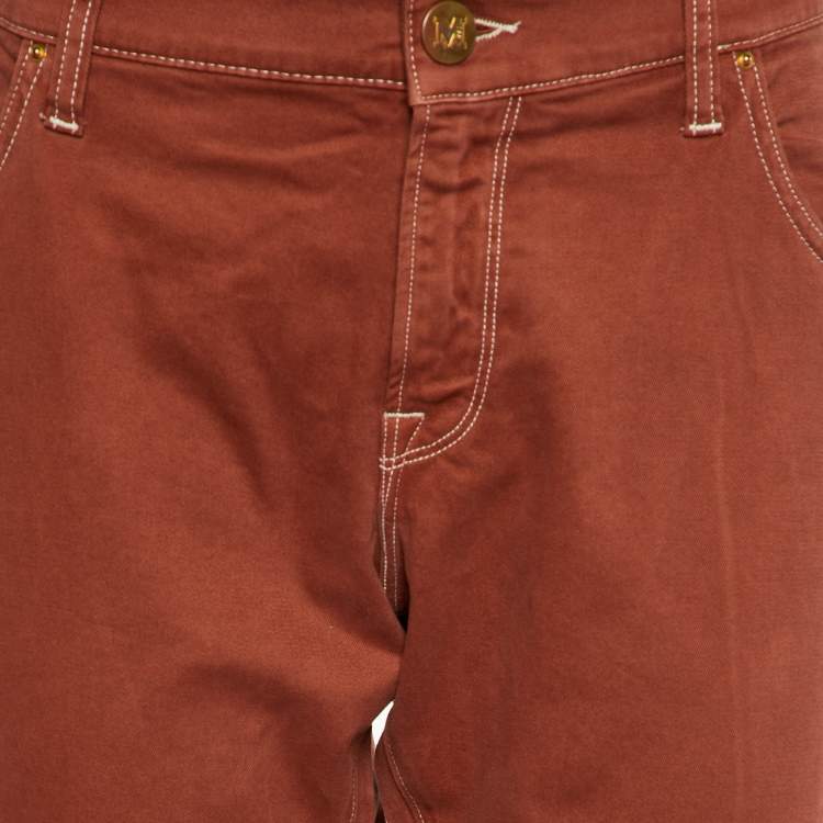 Pre Owned M Missoni Denim Brown Cotton Regular Fit Jeans L/Waist 39"