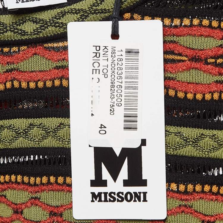 Pre Owned M Missoni Multicolor Patterned Knit Top S
