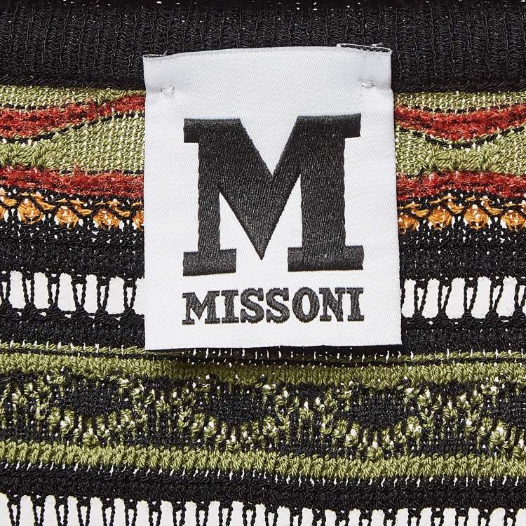 Pre Owned M Missoni Multicolor Patterned Knit Top S