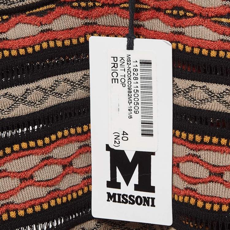 Pre Owned M Missoni Multicolor Patterned Knit Top S