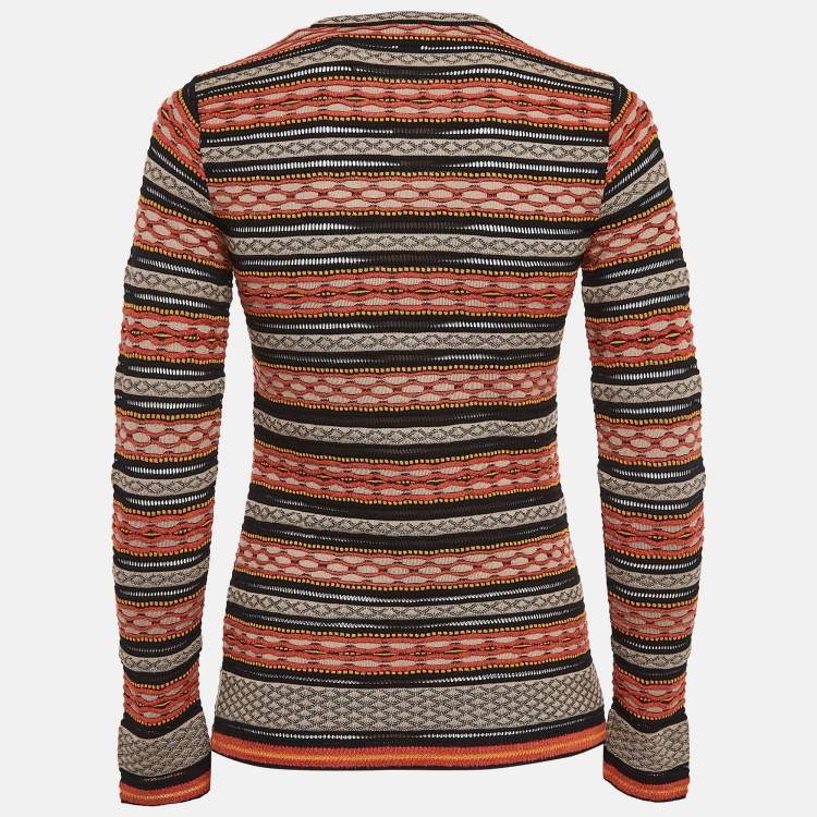 Pre Owned M Missoni Multicolor Patterned Knit Top S