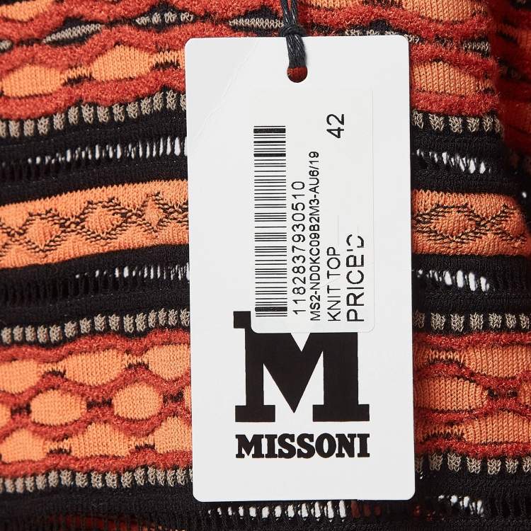 Pre Owned M Missoni Multicolor Patterned Knit Top M