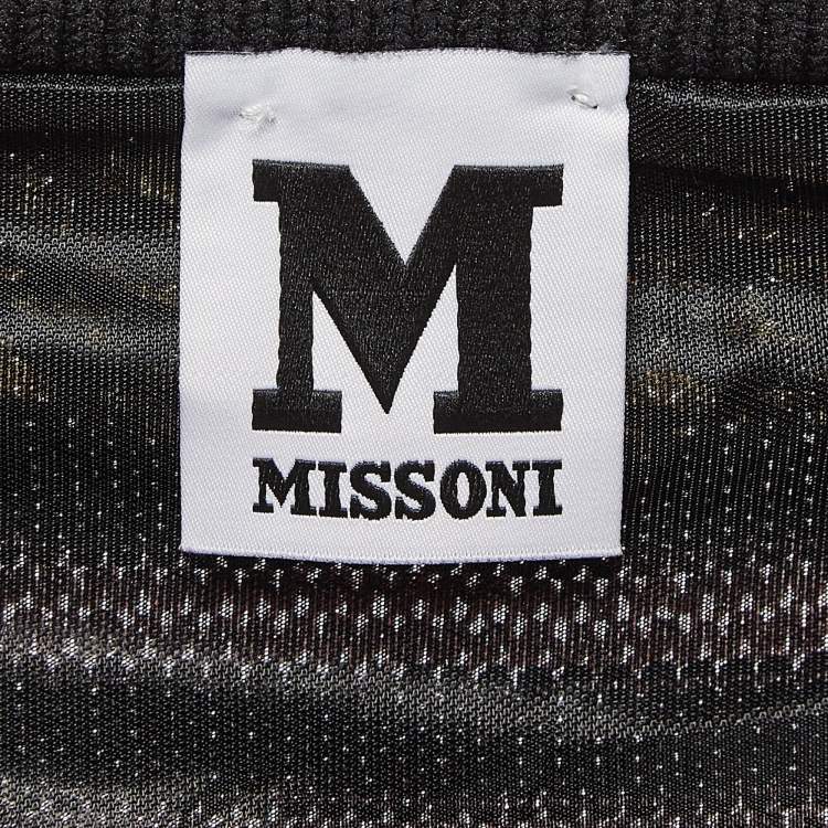 Pre Owned M Missoni Multicolor Patterned Lurex Knit Sleeveless Midi Dress L