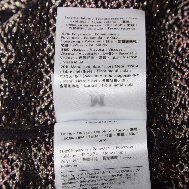 مملوكة مسبقًا M Missoni Multicolor Patterned Lurex Knit Sleeveless Midi Dress M
