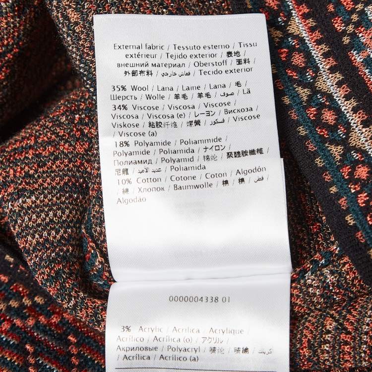 Pre Owned M Missoni Multicolor Patterned Knit Top M