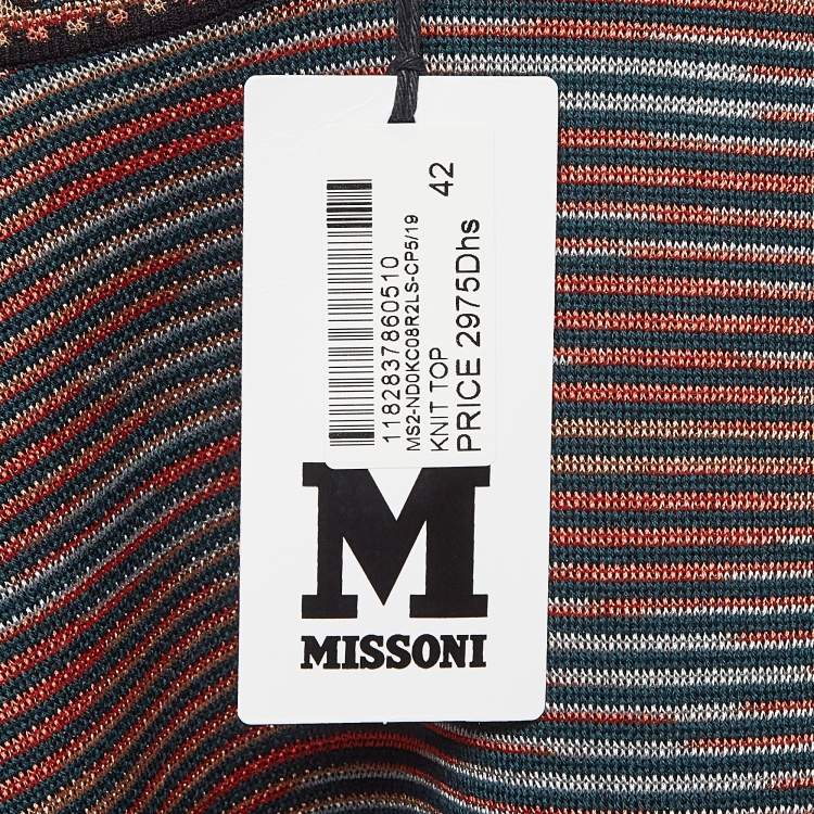 Pre Owned M Missoni Multicolor Patterned Knit Top M
