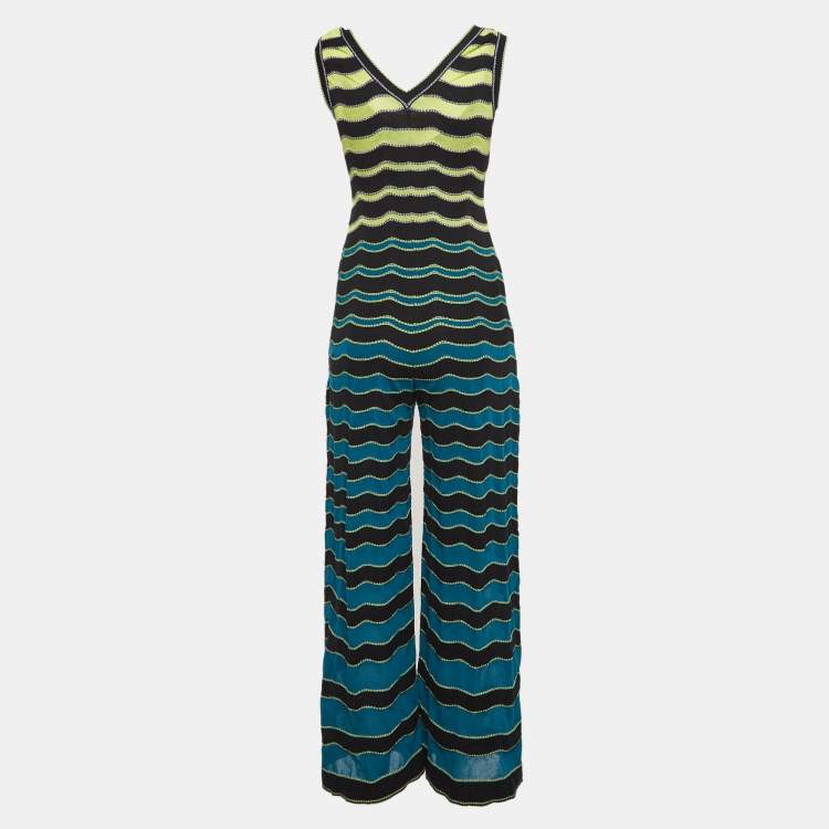 مملوكة مسبقًا M Missoni Multicolor Patterned Lurex Knit Jumpsuit S