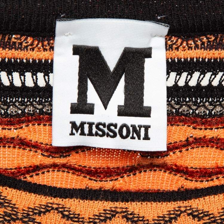 Pre Owned M Missoni Brown Patterned Knit Top M