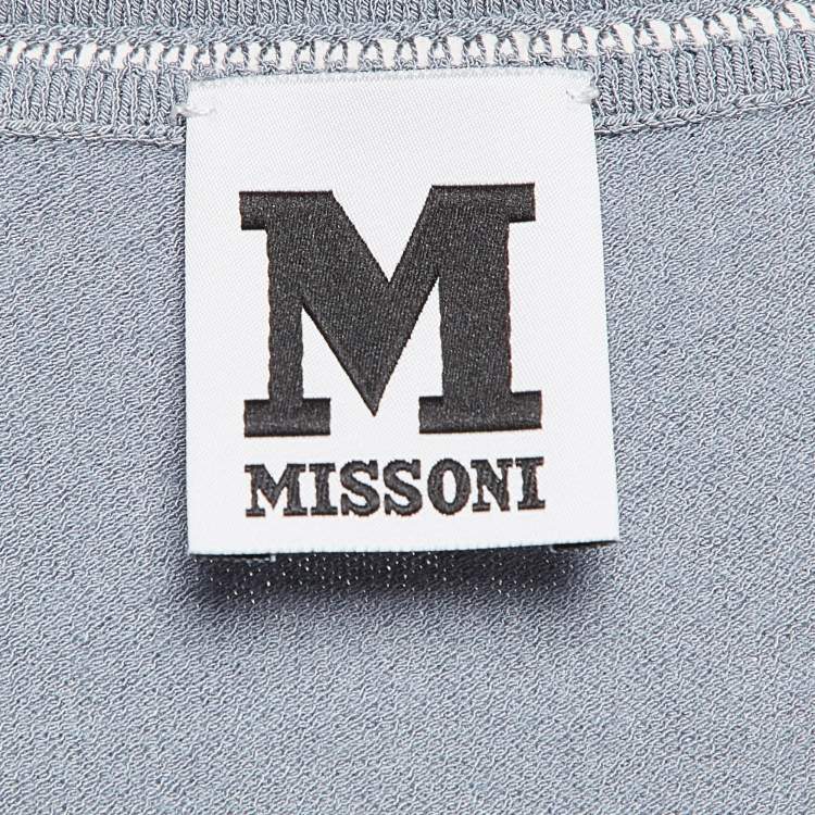 Pre Owned M Missoni Blue Knit Full Sleeves Top S