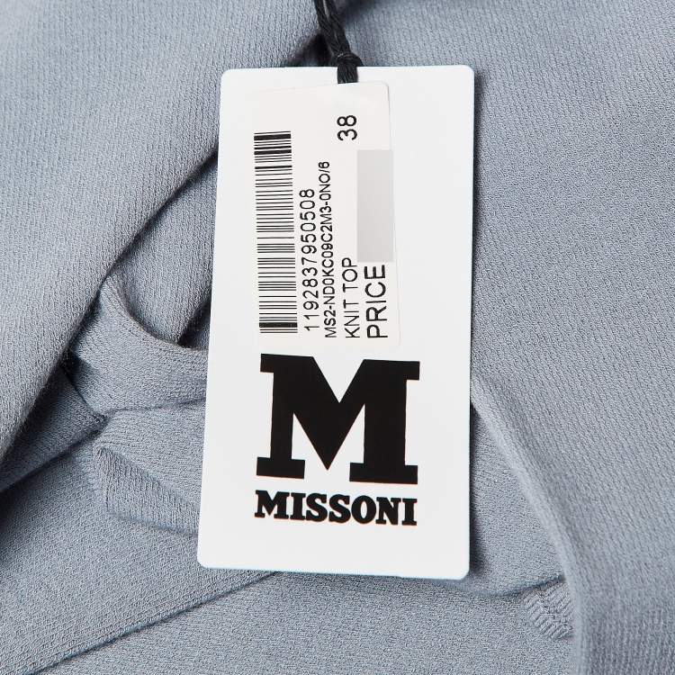 Pre Owned M Missoni Blue Knit Full Sleeves Top S