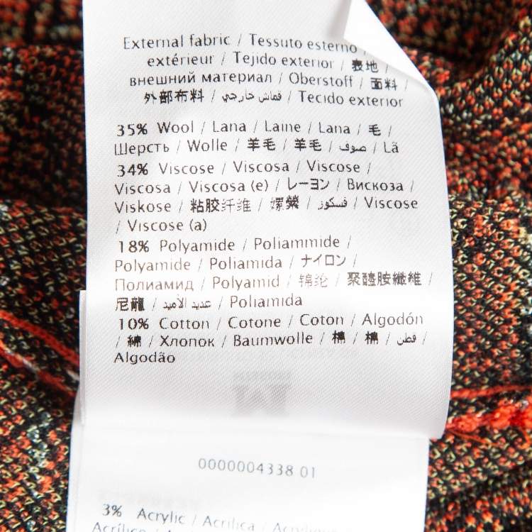 Pre Owned M Missoni Orange Floral Jacquard Knit Top M